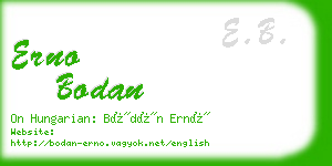erno bodan business card